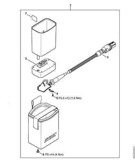 Cavo di collegamento Cinture per batteria Borsa per cintura AP con cavo di collegamento della marca STIHL