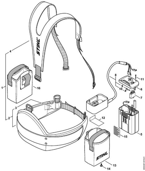 Cinghia per batteria Cinture per batteria Cinghia per batteria della marca STIHL