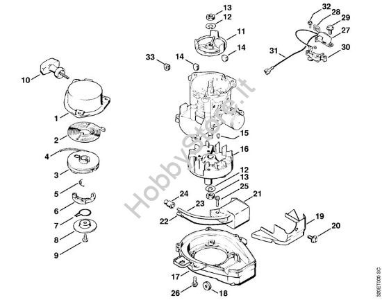 Dispositivo avviamento, impianto di accensione Soffiatori (BG, BR) BG 61 della marca STIHL