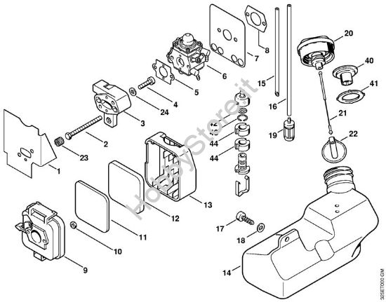 Filtro aria, serbatoio carburante Soffiatori (BG, BR) BG 72 della marca STIHL