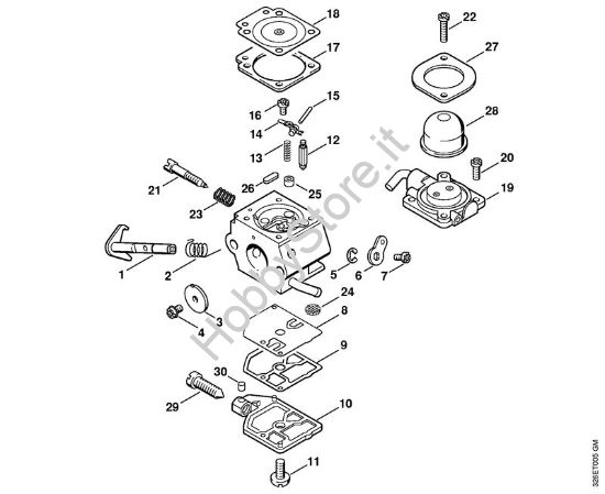 Carburatore C1Q-S30 Soffiatori (BG, BR) BG 75 della marca STIHL