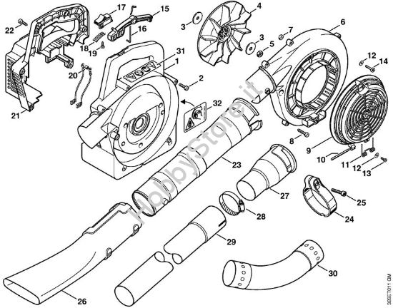 Carter soffiatore Soffiatori (BG, BR) BG 75 della marca STIHL
