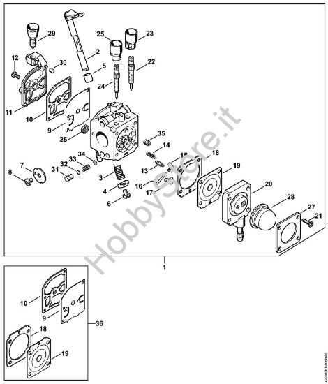 Carburatore C1Q-S68 Soffiatori (BG, BR) BG 85 della marca STIHL