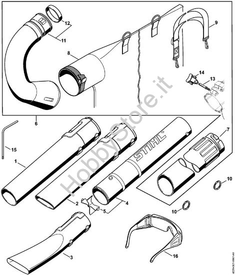 Ugello, dispositivo di aspirazione Soffiatori (BG, BR) BG 85 della marca STIHL