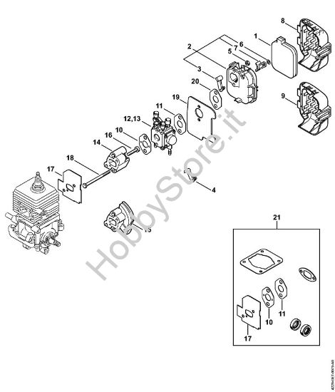 Carburatore, filtro aria BG 85-DZ Soffiatori (BG, BR) BG 85-DZ della marca STIHL