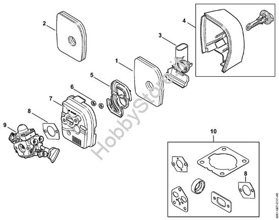 Filtro aria (12.2012) BG 86, BG 86 C-E, BG 86 C-E Z, BG 86-Z Soffiatori (BG, BR) BG 86 della marca STIHL
