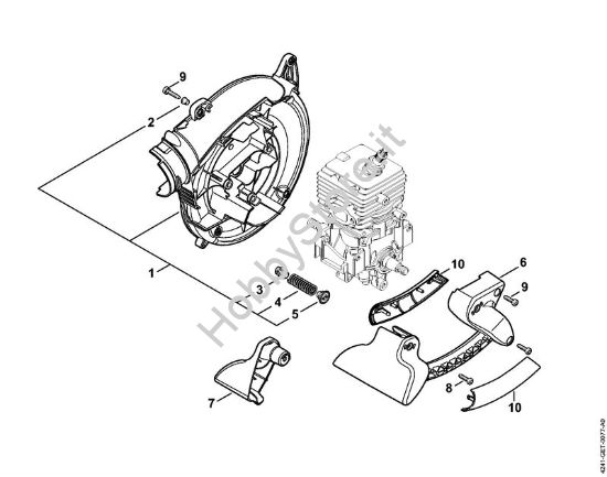 Carter soffiatore interno Soffiatori (BG, BR) BG 86 C-E D della marca STIHL