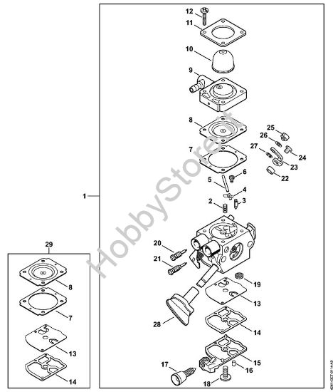 Carburatore 4241/25 Soffiatori (BG, BR) BR 200 della marca STIHL