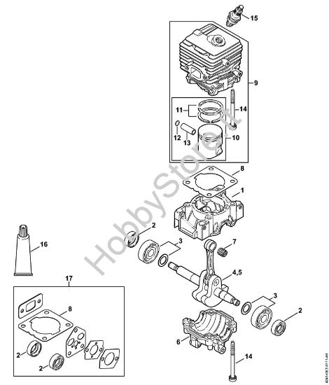 Carter albero a gomito, cilindro Soffiatori (BG, BR) BR 200 della marca STIHL