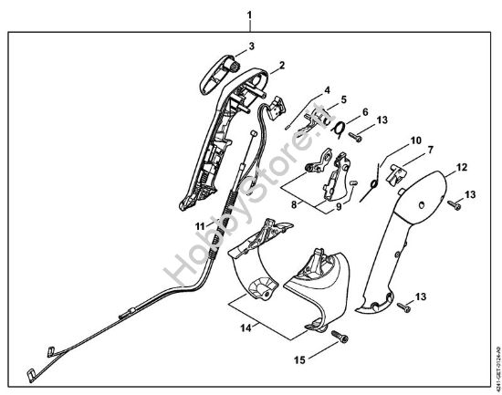 Impugnatura di comando Soffiatori (BG, BR) BR 200 della marca STIHL