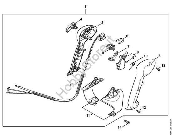Impugnatura di comando Soffiatori (BG, BR) BR 200-D della marca STIHL