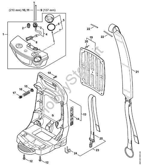 Serbatoio carburante, dorsale Soffiatori (BG, BR) BR 200-D della marca STIHL