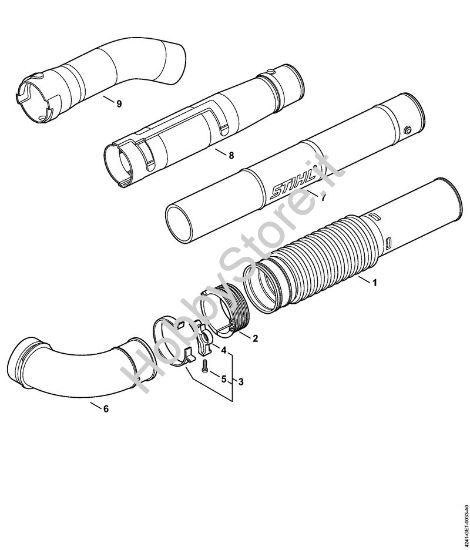 Tubo a soffietto, Tubo soffiatore Soffiatori (BG, BR) BR 200-D della marca STIHL