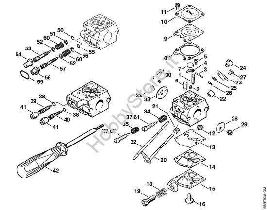 Carburatore BR 320 L WT-230, WT-489 USA Soffiatori (BG, BR) BR 320 L della marca STIHL