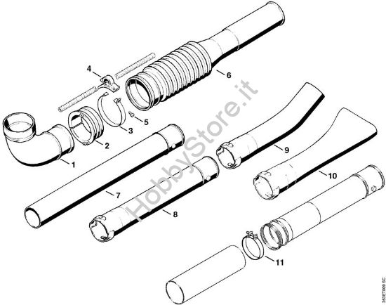 Tubo a soffietto, Tubo soffiatore Soffiatori (BG, BR) BR 320 L della marca STIHL