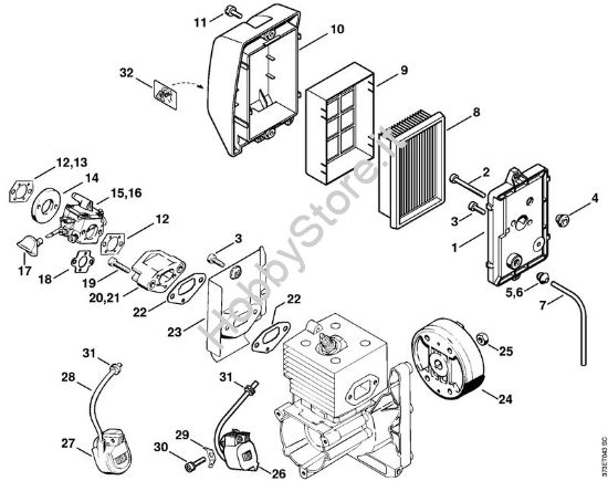 Filtro aria, impianto di accensione Soffiatori (BG, BR) BR 340 della marca STIHL