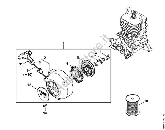 Dispositivo di avviamento Soffiatori (BG, BR) BR 350 della marca STIHL