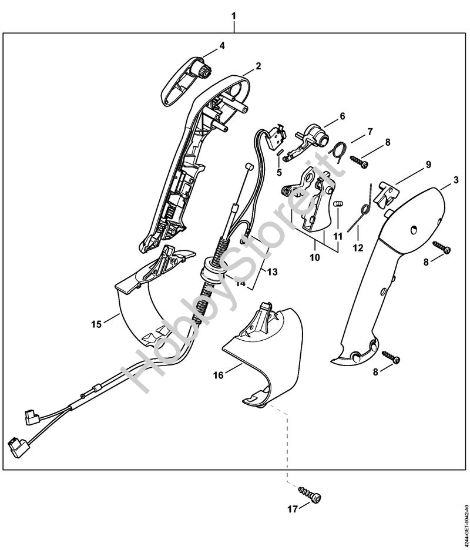 Impugnatura di comando con scarica elettrostatica Soffiatori (BG, BR) BR 350 della marca STIHL