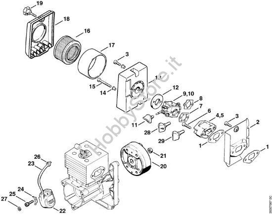 Filtro aria, impianto di accensione Soffiatori (BG, BR) BR 400 della marca STIHL