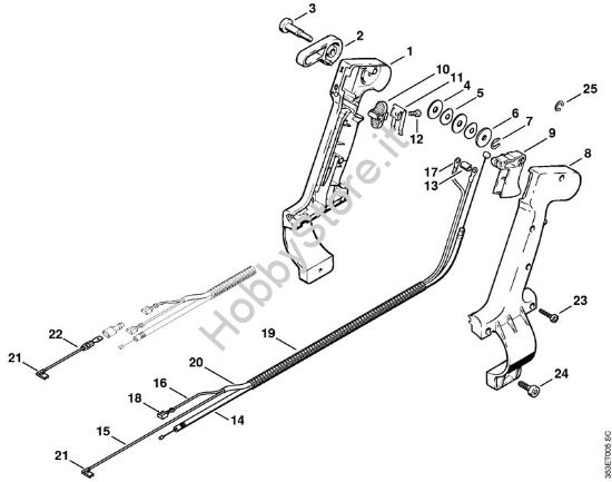 Impugnatura di comando Soffiatori (BG, BR) BR 400 della marca STIHL