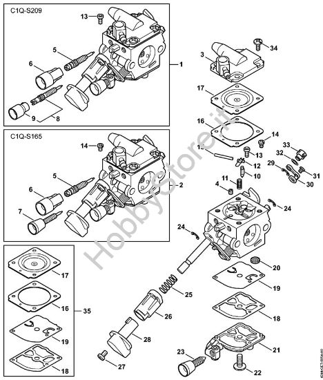 Carburatore C1Q-S209, C1Q-S165 Soffiatori (BG, BR) BR 430 della marca STIHL