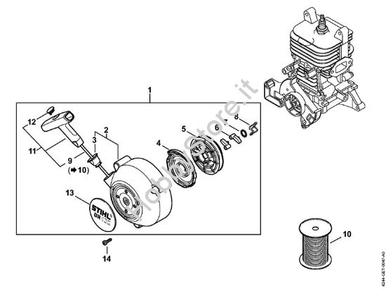 Dispositivo di avviamento Soffiatori (BG, BR) BR 430 della marca STIHL