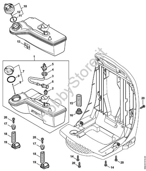 Serbatoio carburante, Sistema AV Soffiatori (BG, BR) BR 430 della marca STIHL