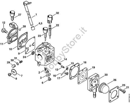 Carburatore C1Q-S112 Soffiatori (BG, BR) BR 45 C della marca STIHL