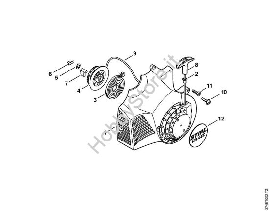 Dispositivo di avviamento Soffiatori (BG, BR) BR 45 C della marca STIHL