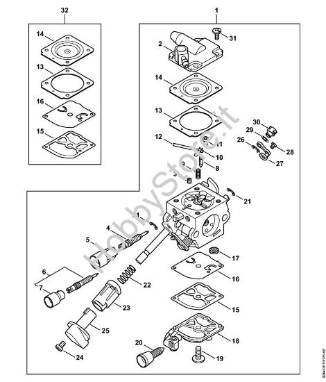 Carburatore C1Q-S209 Soffiatori (BG, BR) BR 450 della marca STIHL