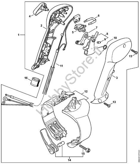 Impugnatura di comando BR 450 Soffiatori (BG, BR) BR 450 della marca STIHL