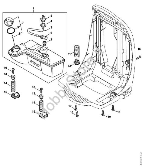Serbatoio carburante, Sistema AV Soffiatori (BG, BR) BR 450 della marca STIHL