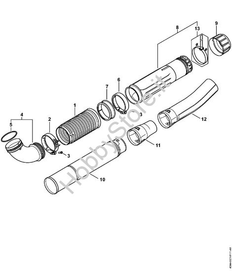 Tubo a soffietto, Tubo soffiatore Soffiatori (BG, BR) BR 450 della marca STIHL