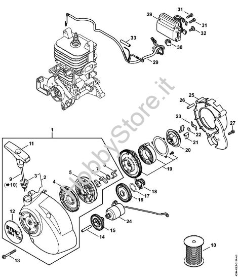Dispositivo di avviamento BR 450 C Soffiatori (BG, BR) BR 450 C-EF della marca STIHL