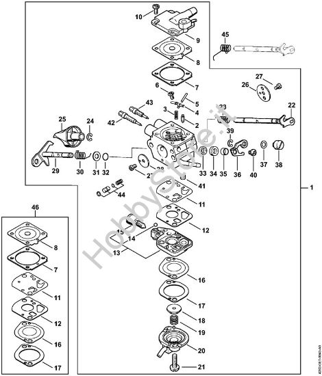 Carburatore C1Q-S185 Soffiatori (BG, BR) BR 550 della marca STIHL