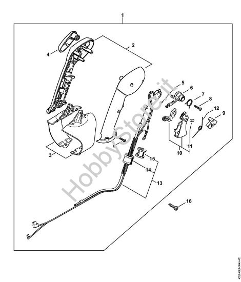 Impugnatura di comando Soffiatori (BG, BR) BR 550 della marca STIHL