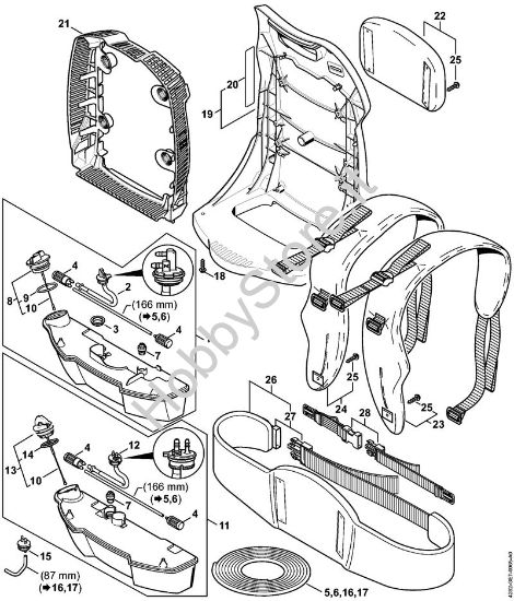 Serbatoio carburante, dorsale Soffiatori (BG, BR) BR 550 della marca STIHL