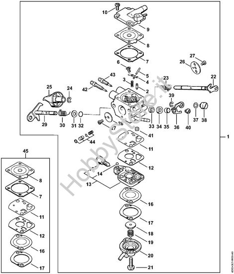 Carburatore 4282/11 Soffiatori (BG, BR) BR 700 della marca STIHL