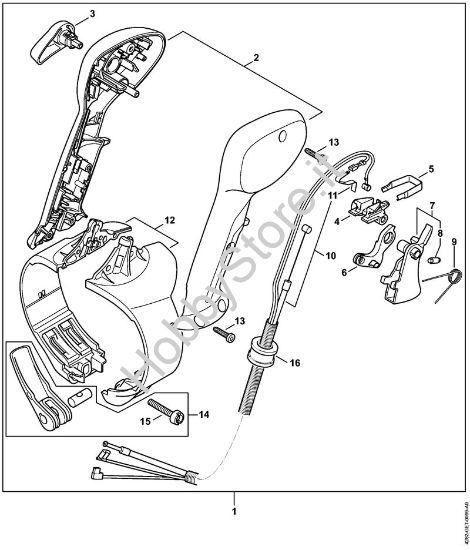 Impugnatura di comando Soffiatori (BG, BR) BR 700 della marca STIHL