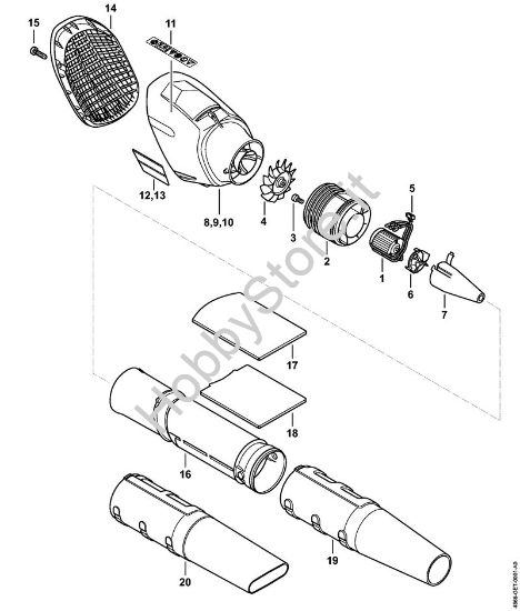 Motore elettrico, soffiante Soffiatori a batteria (BGA) BGA 100 della marca STIHL