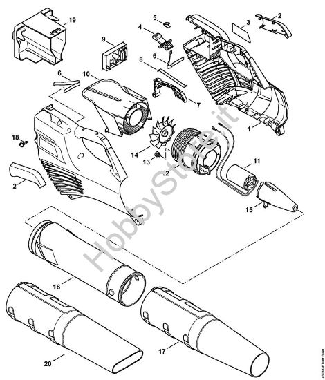 Corpo impugnatura, Motore elettrico, Soffiante Soffiatori a batteria (BGA) BGA 56 della marca STIHL