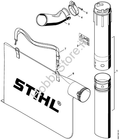 Accessori a richiesta Dispositivo di aspirazione Soffiatori elettrici (BE, BGE) BE 55 della marca STIHL