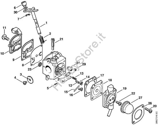 Carburatore C1Q-S50 Trituratori ad aspirazione (SH) SH 55 C Z KAT della marca STIHL