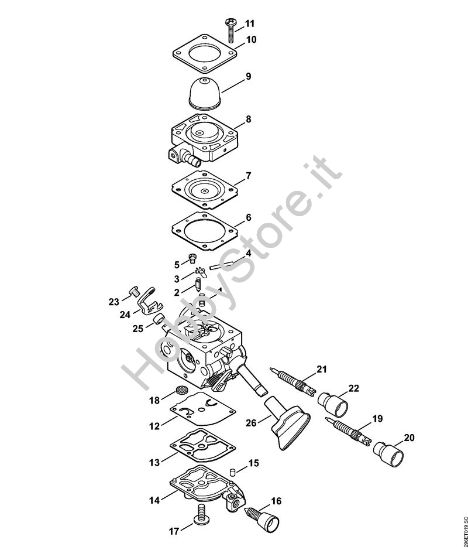 Carburatore C1M-S260 (037.2018) Trituratori ad aspirazione (SH) SH 56 della marca STIHL