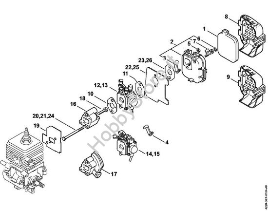 Carburatore, filtro aria Trituratori ad aspirazione (SH) SH 85 della marca STIHL