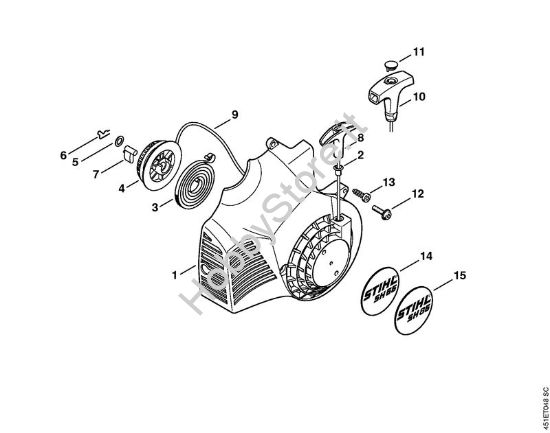 Dispositivo di avviamento Trituratori ad aspirazione (SH) SH 85 della marca STIHL