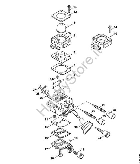 Carburatore C1M-S228, C1M-S203, C1M-S141 Trituratori ad aspirazione (SH) SH 86 C-E D della marca STIHL