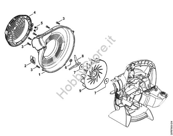 Carter soffiatore esterno, ventola Trituratori ad aspirazione (SH) SH 86-D della marca STIHL
