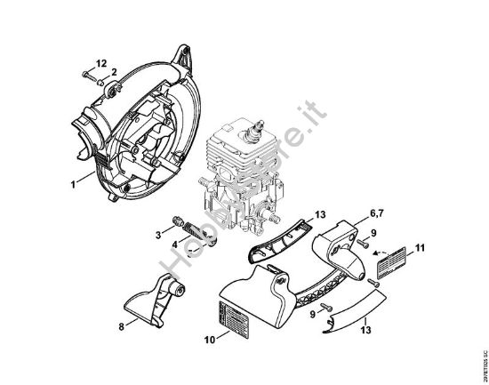 Carter soffiatore interno SH 86 Trituratori ad aspirazione (SH) SH 86-D della marca STIHL