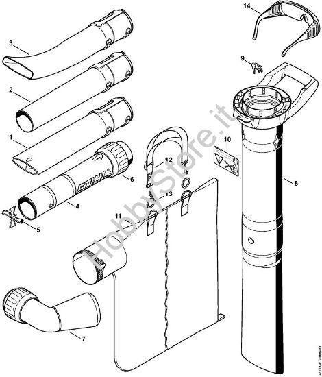 Ugello, dispositivo di aspirazione Trituratori aspiratori elettrici (SHE) SHE 71 della marca STIHL